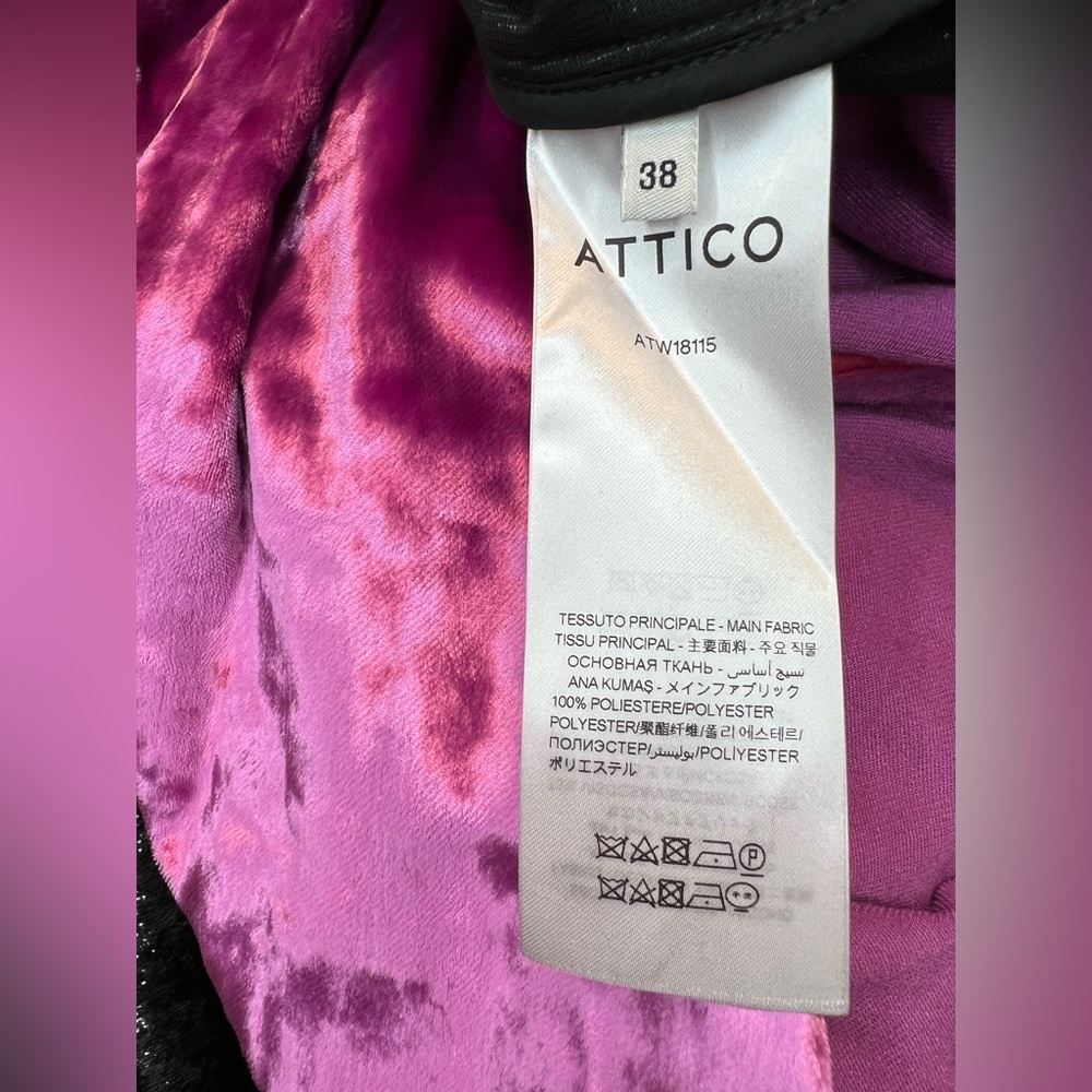 The Attico Crushed Pink Velvet Long Sleeve Dress size 38 - Picture 5 of 16